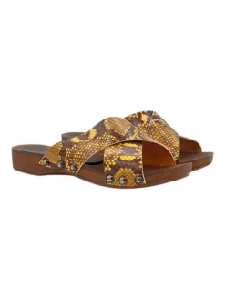 Kiara Shoes ZOCCOLI PITONATI CON FASCE... Giallo Online
