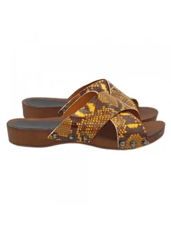 Kiara Shoes ZOCCOLI PITONATI CON FASCE... Giallo Online