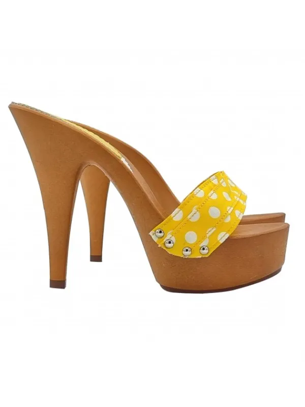 Kiara Shoes ZOCCOLI POIS Giallo Best