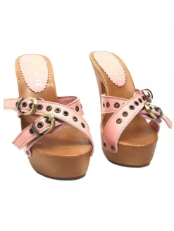 Kiara Shoes ZOCCOLI IN PELLE Rosa Discount
