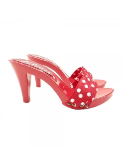Kiara Shoes ZOCCOLI ROSSI A POIS TACCO 9 Rosso Sale
