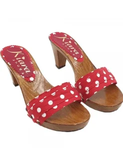Kiara Shoes ZOCCOLI ROSSI COMODI A POIS Rosso Hot