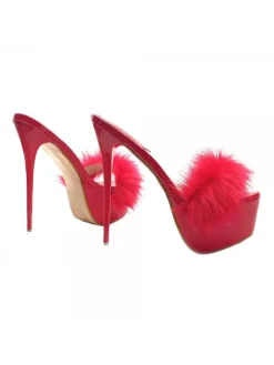 Kiara Shoes ZOCCOLI ROSSI CON PELLICCIA... Rosso Hot