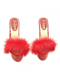 Kiara Shoes ZOCCOLI ROSSI CON PELLICCIA... Rosso Hot