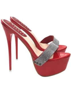 Kiara Shoes ZOCCOLI ROSSI CON STRASS... Rosso