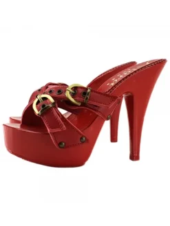 Kiara Shoes ZOCCOLI ROSSI IN CUOIO... Rosso Best
