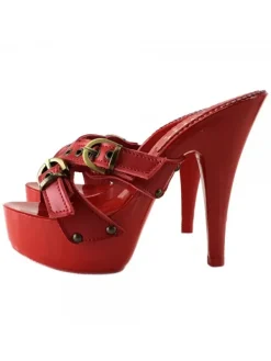 Kiara Shoes ZOCCOLI ROSSI IN CUOIO... Rosso Best