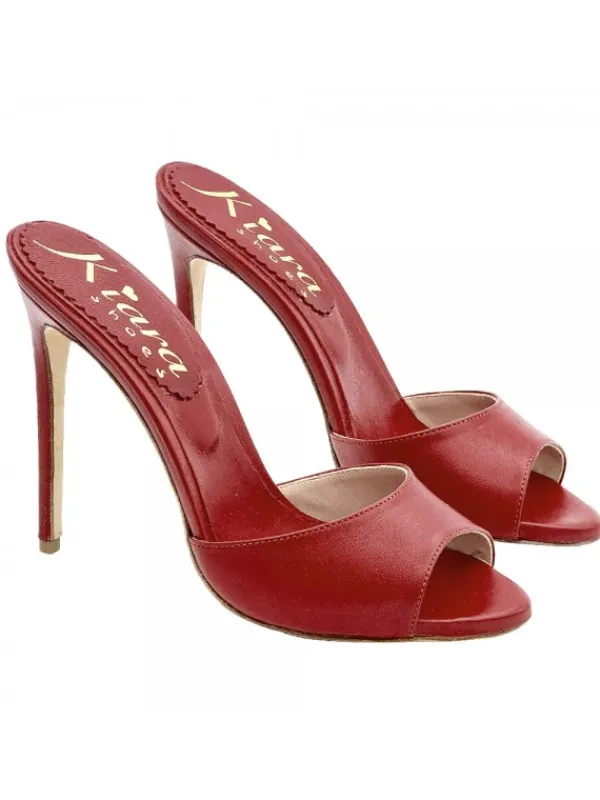 Kiara Shoes ZOCCOLI ROSSI IN PELLE A... Rosso Outlet