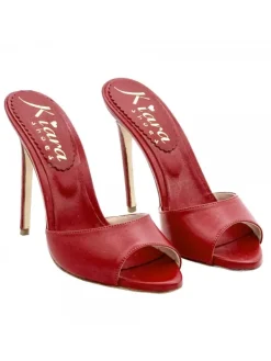 Kiara Shoes ZOCCOLI ROSSI IN PELLE A... Rosso Outlet