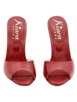 Kiara Shoes ZOCCOLI ROSSI IN PELLE A... Rosso Outlet