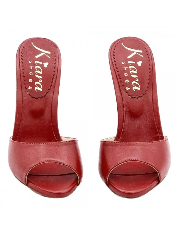 Kiara Shoes ZOCCOLI ROSSI IN PELLE A... Rosso Outlet