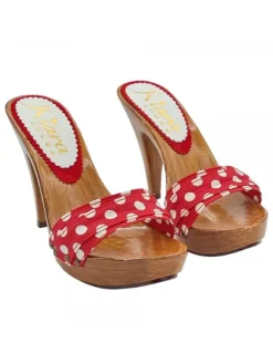 Kiara Shoes ZOCCOLI POIS TACCO 11 Rosso New