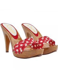 Kiara Shoes ZOCCOLI POIS TACCO 11 Rosso New