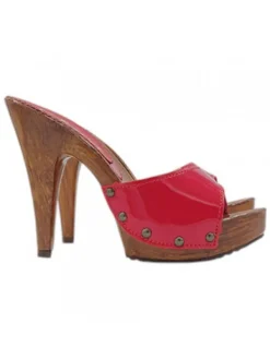 Kiara Shoes Zoccoli sexy in vernice... Rosso Discount