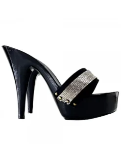 Kiara Shoes ZOCCOLI STRASS TOTAL BLACK Nero