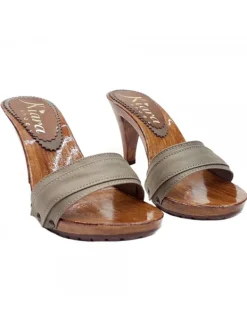 Kiara Shoes ZOCCOLI TACCO 9 Taupe New