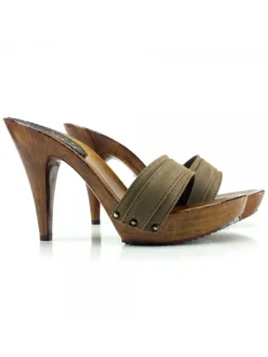 Kiara Shoes ZOCCOLI -Tacco 11 cm Taupe New