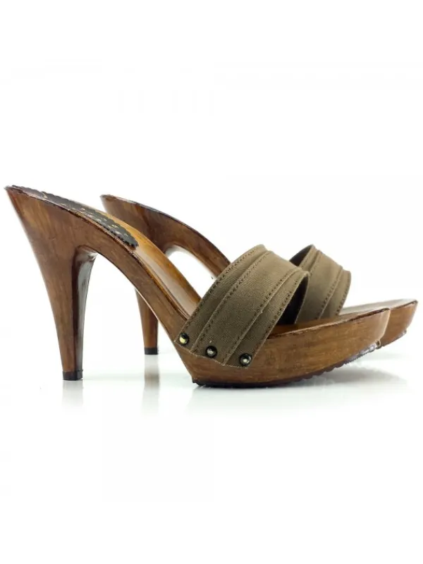 Kiara Shoes ZOCCOLI -Tacco 11 cm Taupe New