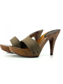 Kiara Shoes ZOCCOLI -Tacco 11 cm Taupe New