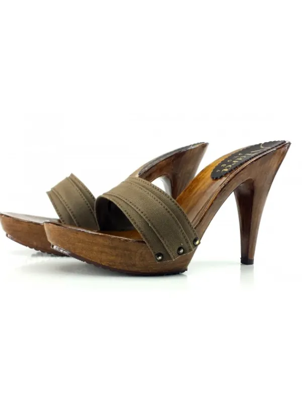 Kiara Shoes ZOCCOLI -Tacco 11 cm Taupe New