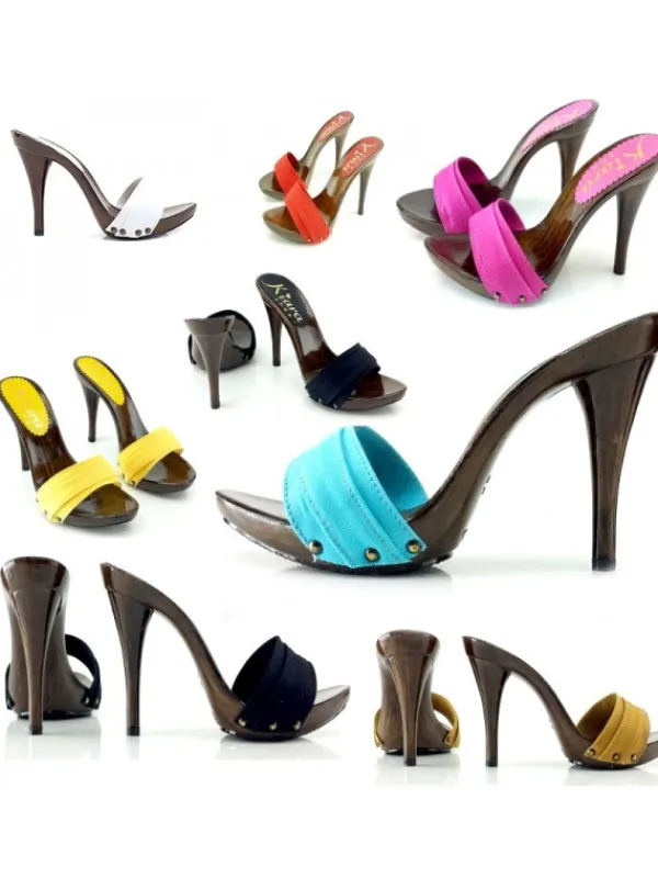 Kiara Shoes ZOCCOLI VARI COLORI tacco... Nero Clearance