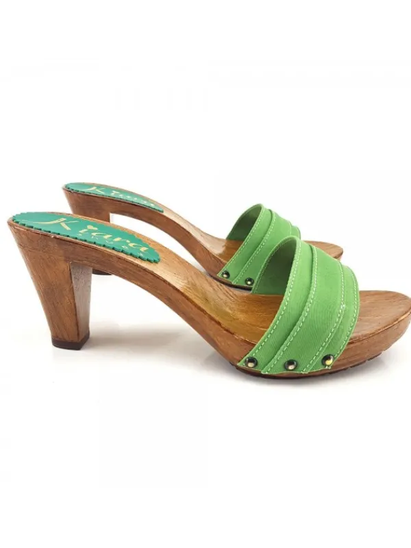 Kiara Shoes ZOCCOLI VERDI COMODI TACCO 8 Verde Outlet