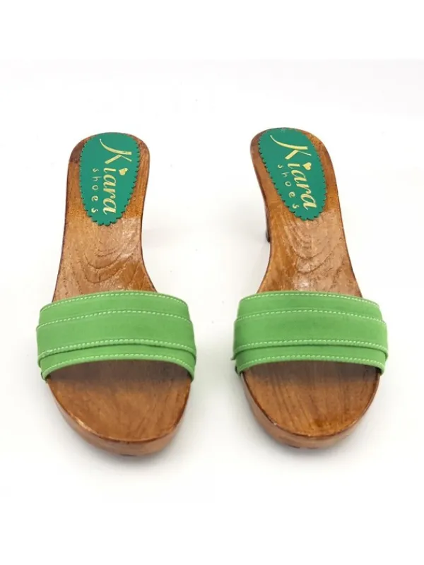 Kiara Shoes ZOCCOLI VERDI COMODI TACCO 8 Verde Outlet