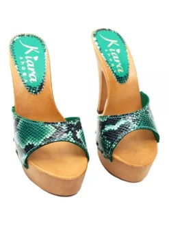 Kiara Shoes ZOCCOLI VERDI IN PELLE... Verde Hot