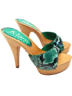 Kiara Shoes ZOCCOLI VERDI IN PELLE... Verde Hot