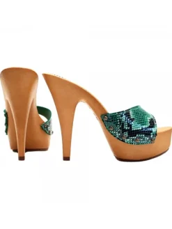 Kiara Shoes ZOCCOLI VERDI IN PELLE... Verde Hot