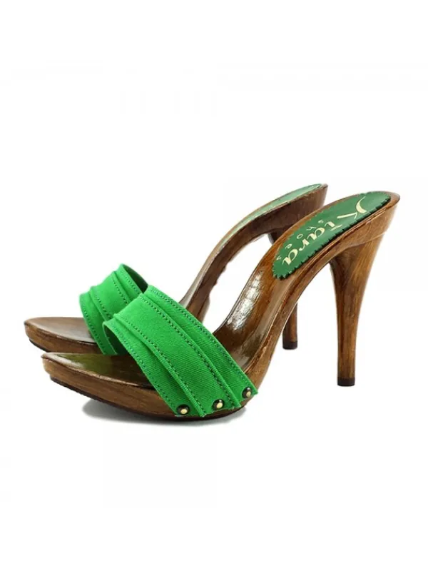 Kiara Shoes ZOCCOLI VERDI TACCO 12 Verde Online