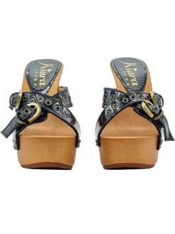 Kiara Shoes ZOCCOLI VERNICE NERA TACCO... Nero Clearance