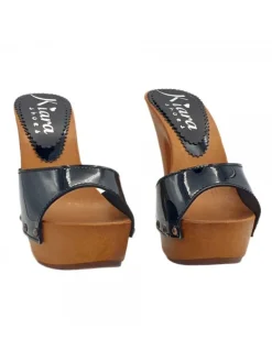 Kiara Shoes ZOCCOLI VERNICE NERO TACCO... Outlet