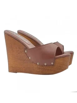 Kiara Shoes ZOCCOLI ZEPPA Marrone Discount