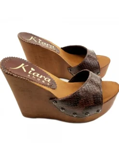 Kiara Shoes ZOCCOLI ZEPPA PITONE PITONEMARRONE Discount