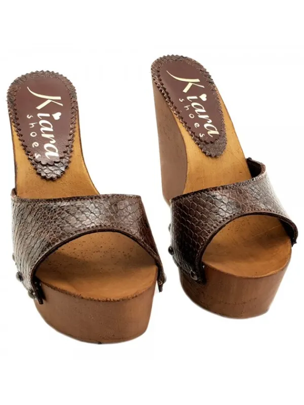 Kiara Shoes ZOCCOLI ZEPPA PITONE PITONEMARRONE Discount
