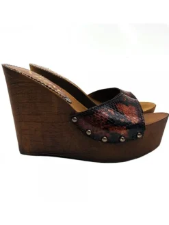 Kiara Shoes ZOCCOLI ZEPPA PITONE NOCCIOLA Best