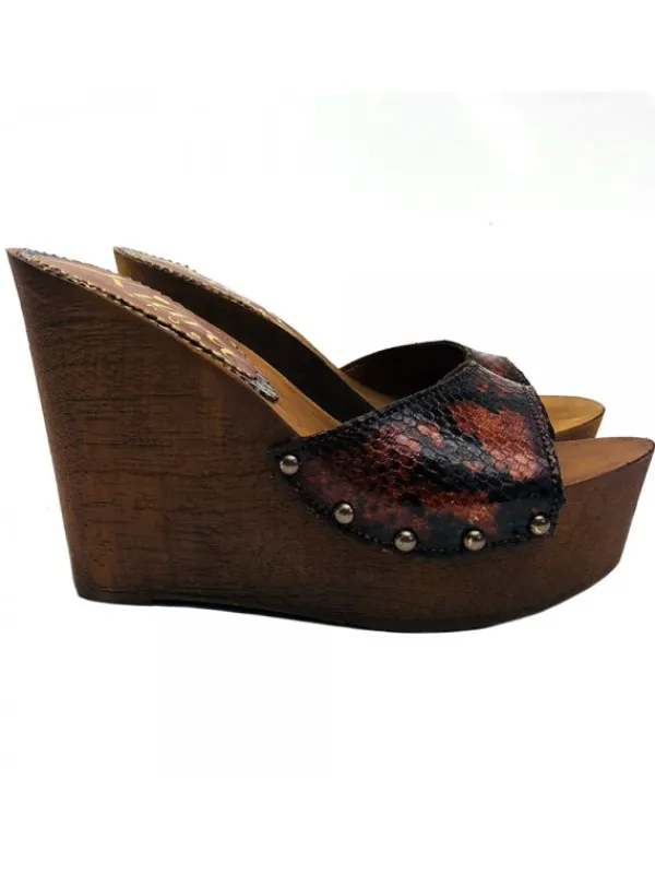 Kiara Shoes ZOCCOLI ZEPPA PITONE NOCCIOLA Best