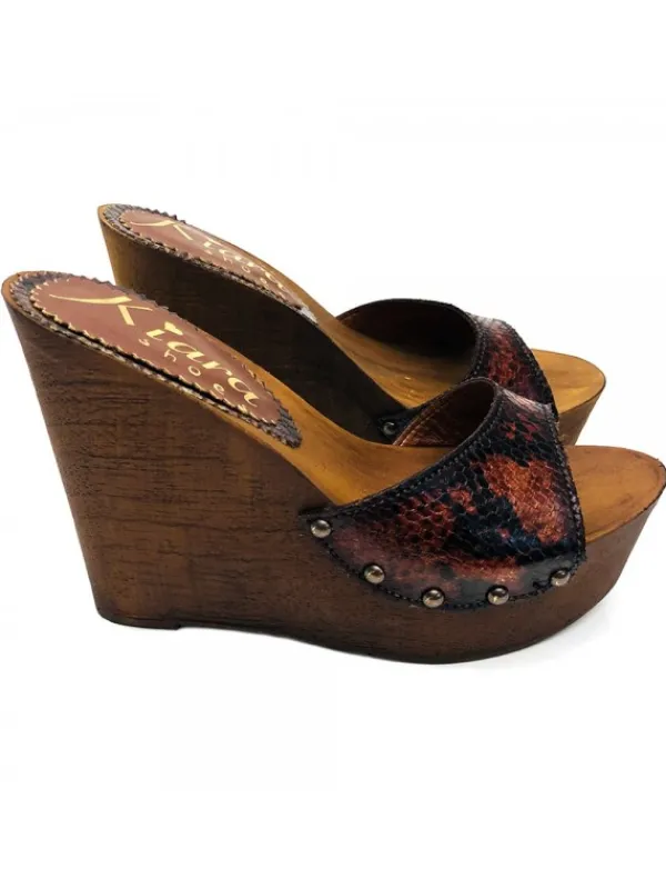 Kiara Shoes ZOCCOLI ZEPPA PITONE NOCCIOLA Best
