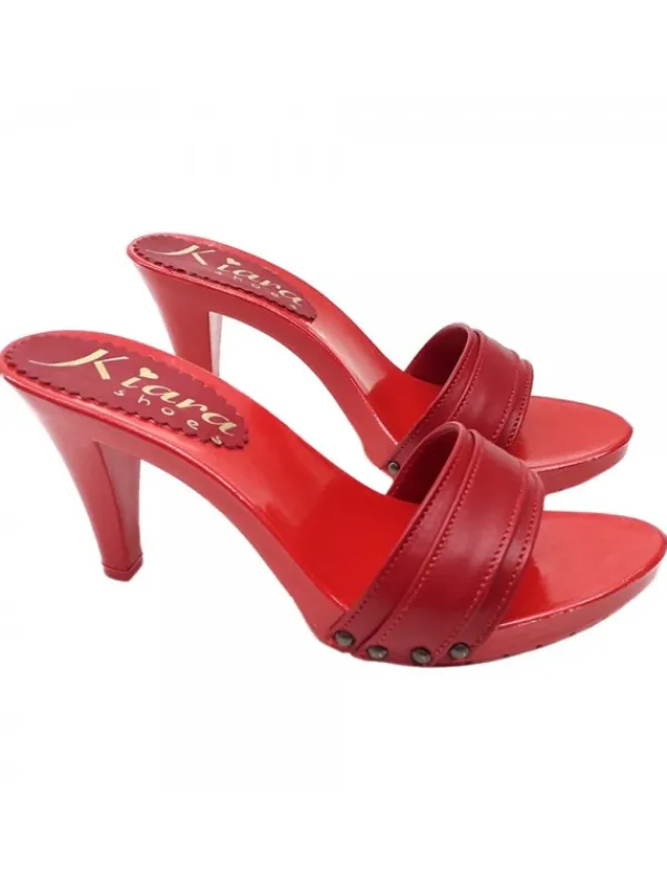 Kiara Shoes ZOCCOLO CON DOPPIA FASCIA... Rosso Outlet