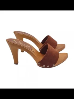Kiara Shoes ZOCCOLO CON FASCIA IN CAMOSCIO Marrone Sale