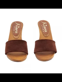 Kiara Shoes ZOCCOLO CON FASCIA IN CAMOSCIO Marrone Sale