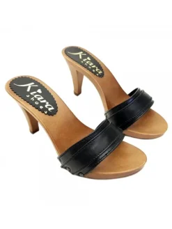 Kiara Shoes ZOCCOLO CON FASCIA IN PELLE... Nero Clearance