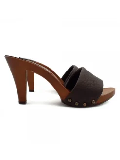 Kiara Shoes ZOCCOLO CON FASCIA IN PELLE... MORO