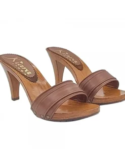 Kiara Shoes ZOCCOLO CON FASCIA IN PELLE... Marrone Sale