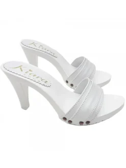 Kiara Shoes ZOCCOLO CON FASCIA IN PELLE... BIANCO Sale