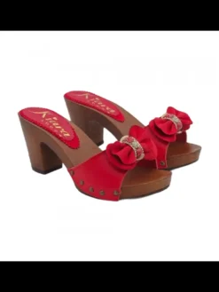 Kiara Shoes ZOCCOLO CON FASCIA IN PELLE Rosso Outlet