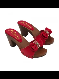Kiara Shoes ZOCCOLO CON FASCIA IN PELLE Rosso Outlet
