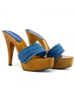 Kiara Shoes ZOCCOLO DENIM TACCO 13 Clearance