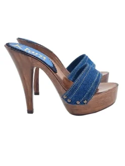 Kiara Shoes ZOCCOLO DENIM TACCO 13 MOKA